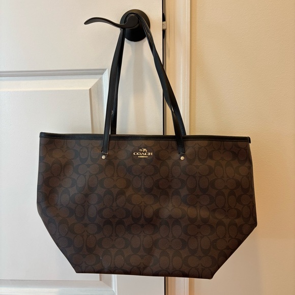 Coach Handbags - Coach Signature Brown and Black Tote